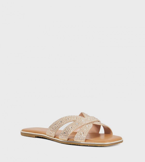 LUCIA Embellished Flat Sandals