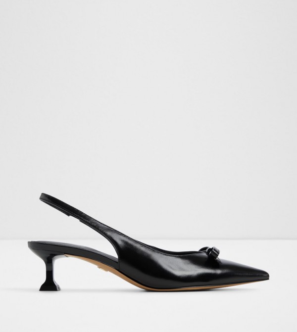LUXURIANT Bow Detail Slingback Pumps