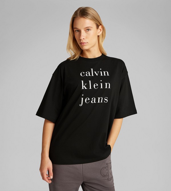 Logo Printed Short Sleeves Oversized T-Shirt