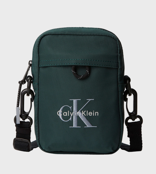 Logo Embroidered Nylon Sling Bag