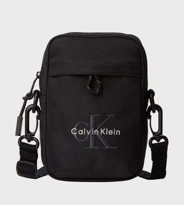 Logo Embroidered Nylon Sling Bag