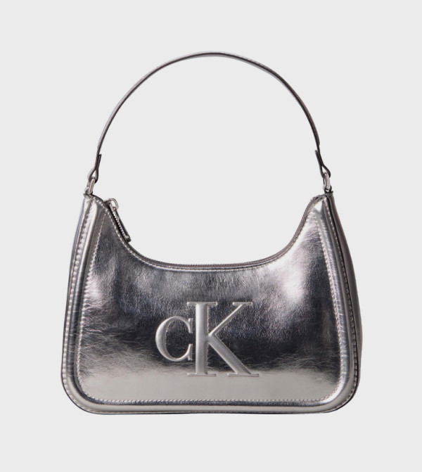 Logo Detail Metallic Shoulder Bag