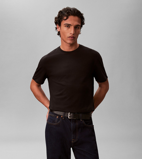 Monogram Embroidered Crew Neck T-Shirt