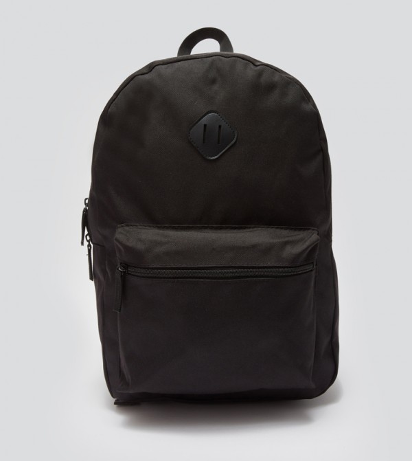 Badge Detail Zippered Backpack