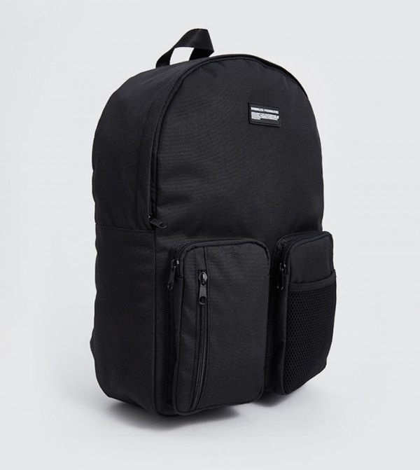 Badge Detail Zippered Backpack