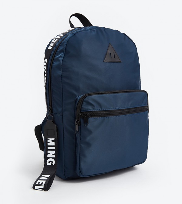 Print Detail Zippered Backpack