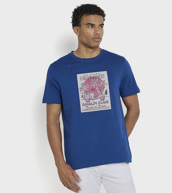 Printed Crew Neck Cotton T-Shirt