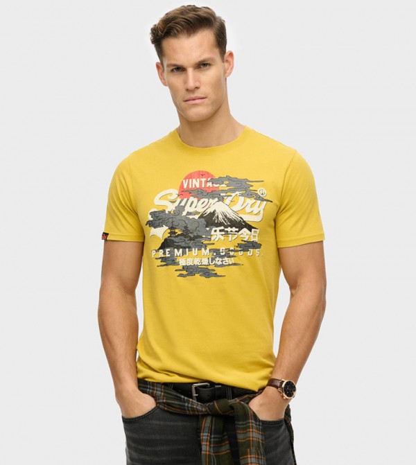 Printed Crew Neck Relaxed Fit T-Shirt