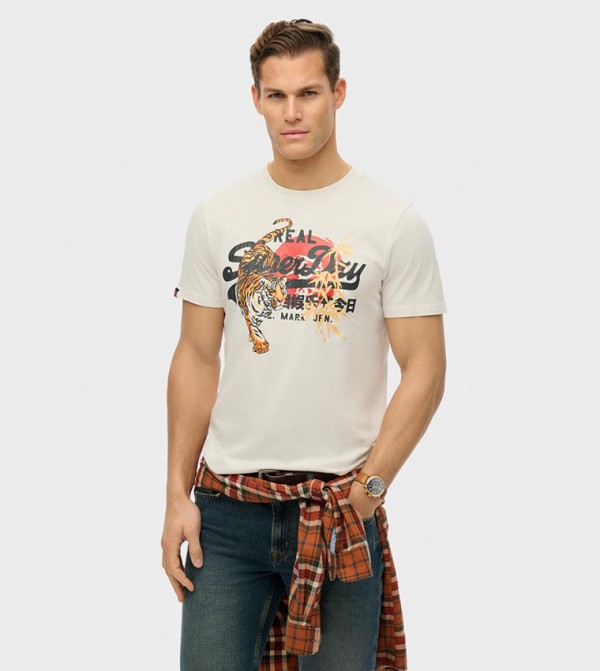 Printed Crew Neck Relaxed Fit T-Shirt