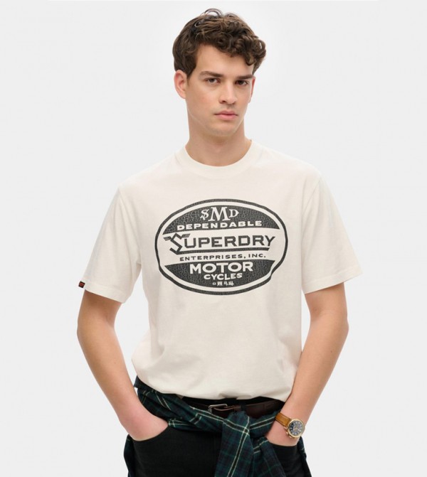 Vintage Biker Printed Loose Fit T-Shirt