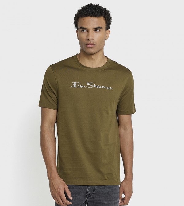 Printed Crew Neck Cotton T-Shirt
