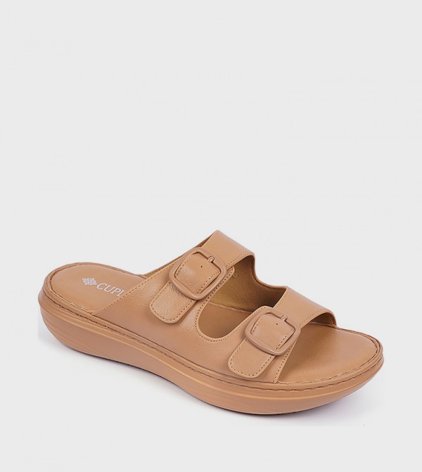 Textured Open Toe Comfort Sandals