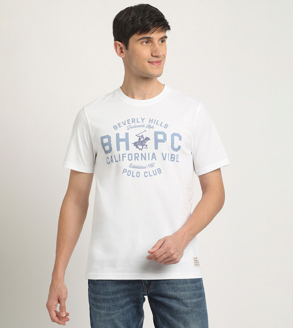 تيشيرت بياقة مستديرة وطبعة 