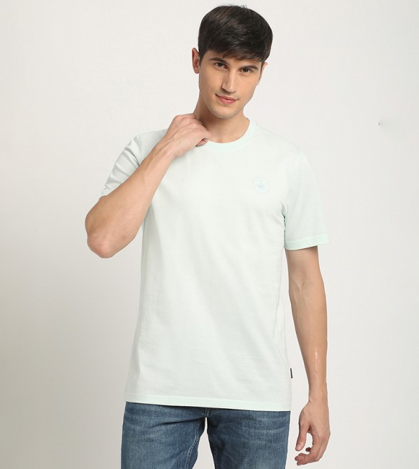 Logo Embroidered Crew Neck T-Shirt