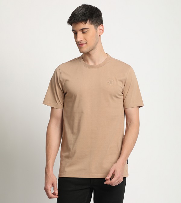 Logo Embroidered Crew Neck T-Shirt