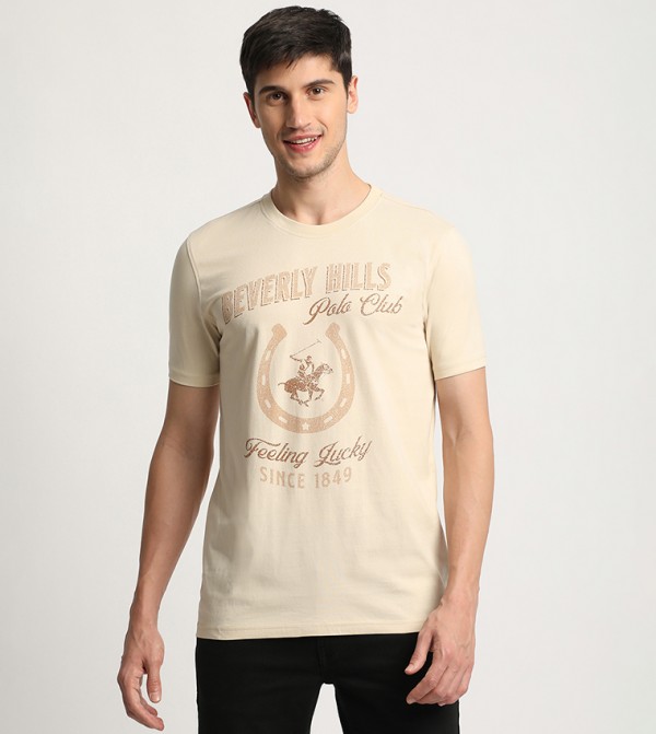 Feeling Lucky Print Short Sleeves T-Shirt