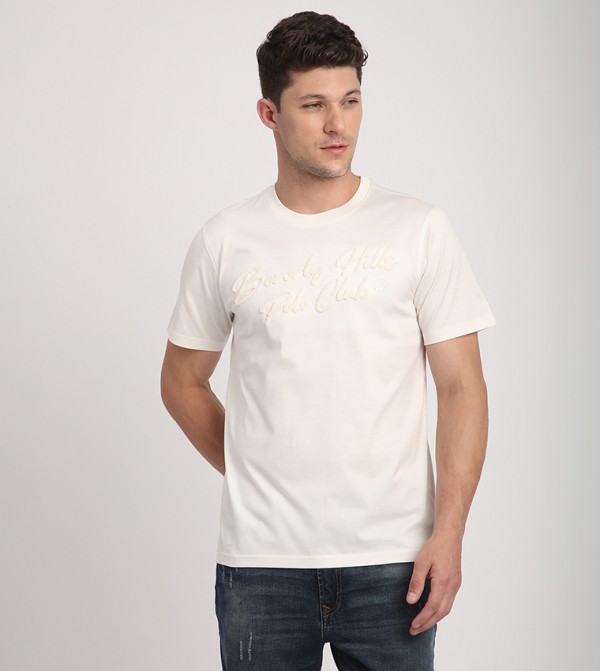 Logo Embroidered Crew Neck T-Shirt