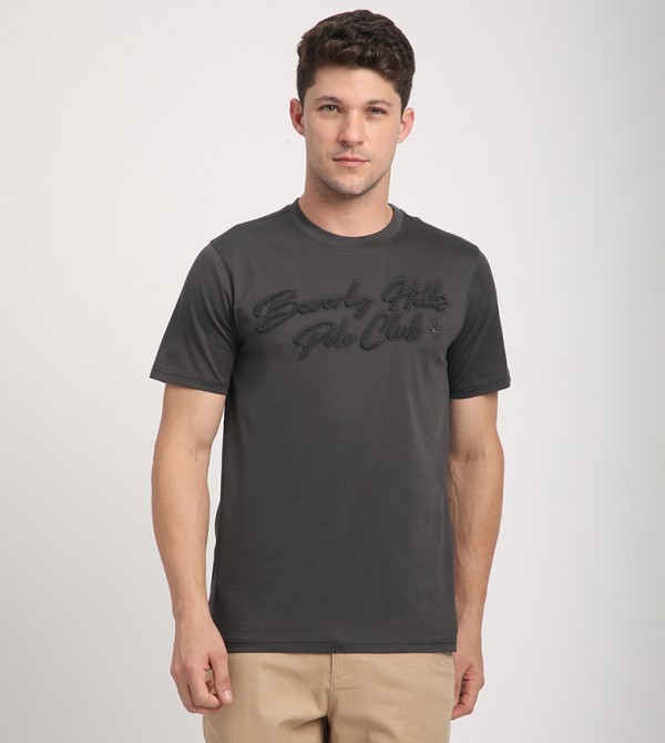 Logo Embroidered Crew Neck T-Shirt
