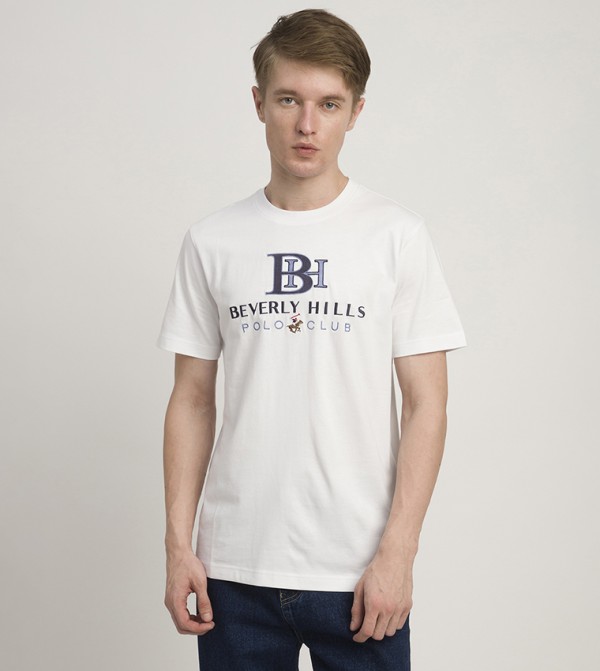 Logo Embroidered Crew Neck T-Shirt