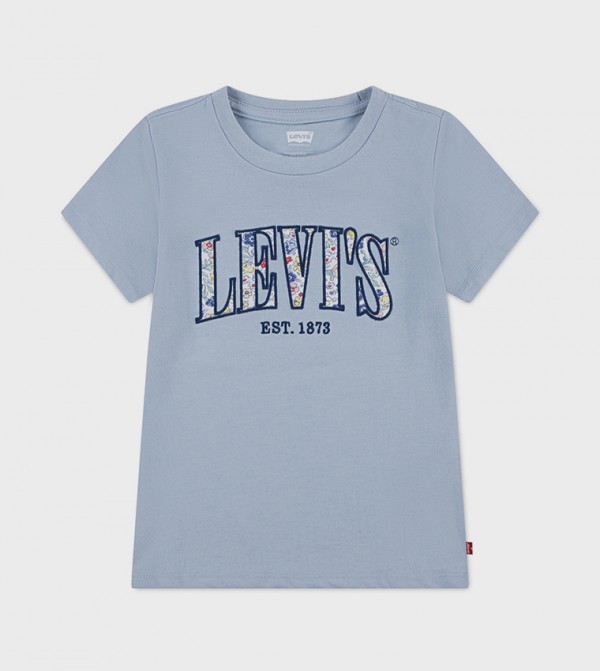 Logo Embroidered Crew Neck T-Shirt