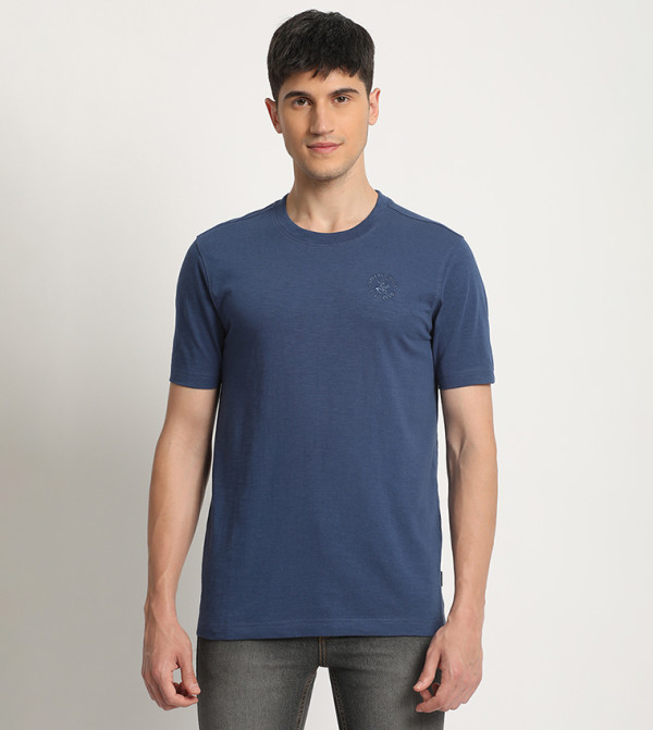 Logo Embroidered Crew Neck T-Shirt