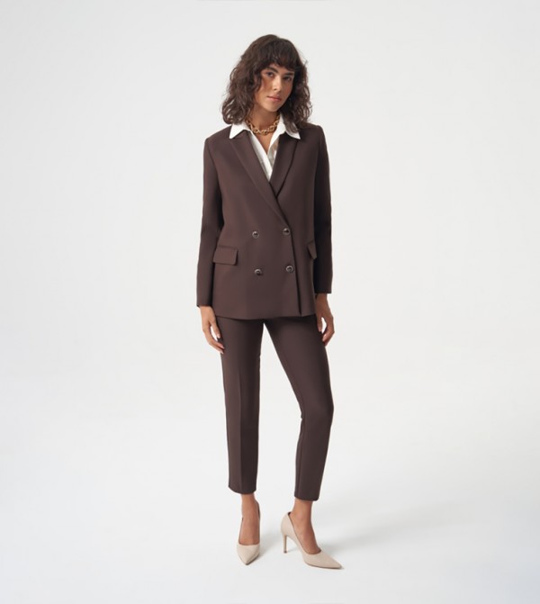 Solid Double Breasted Blazer