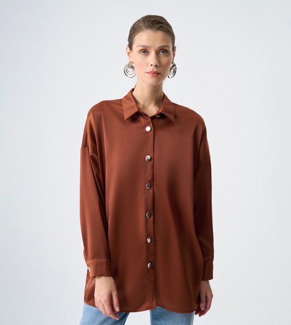 Collared Long Sleeves Tunic Shirt