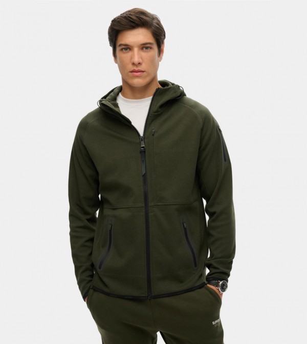 Tech Logo Zip-Through Hooded Jacket