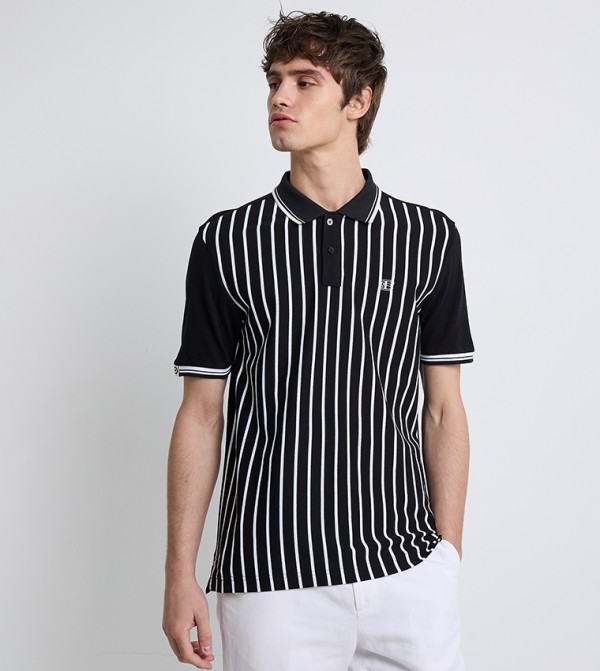 Striped Short Sleeves Polo T-Shirt