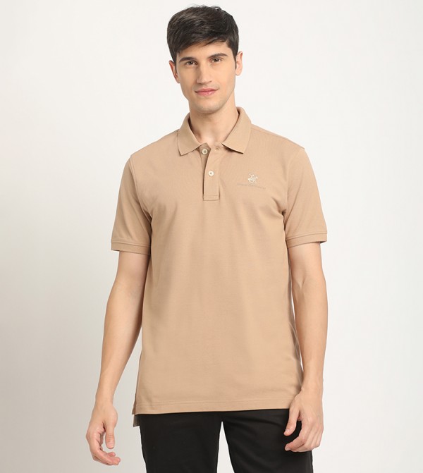 Logo Embroidered Pique Polo T-Shirt