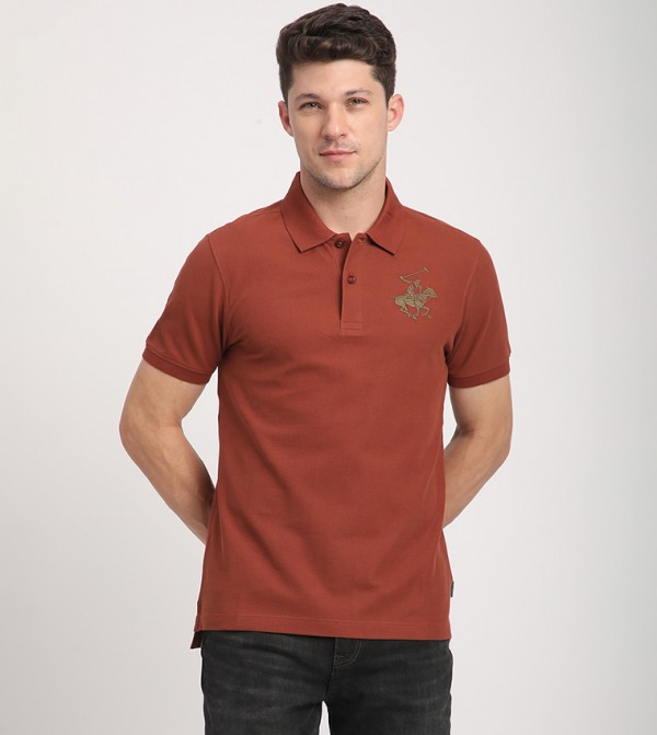 Logo Embroidered Short Sleeves Polo T-Shirt