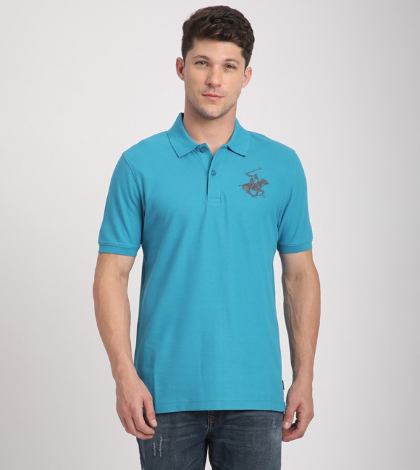 Logo Embroidered Short Sleeves Polo T-Shirt