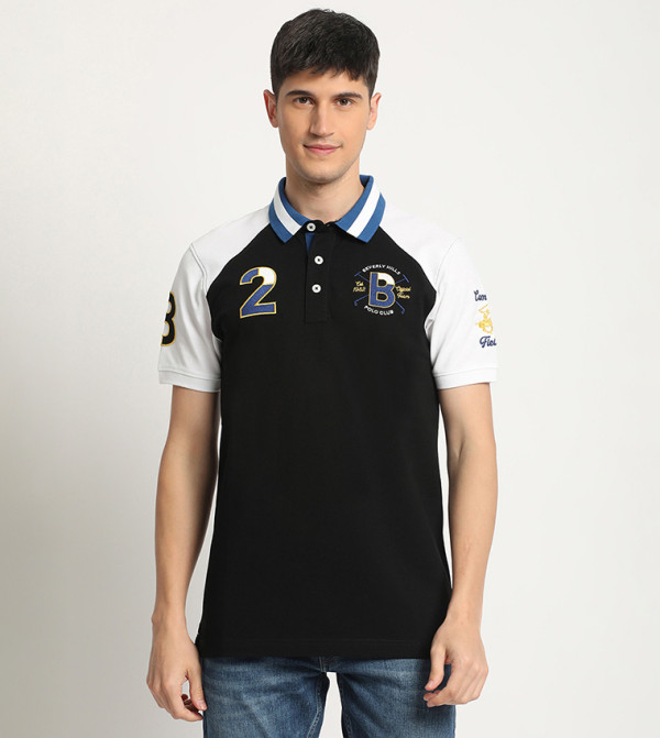 Color Block Logo Embroidered Polo T-Shirt