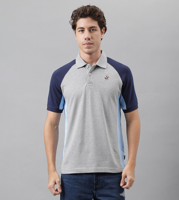 Logo Embroidered Color Block Polo T-Shirt