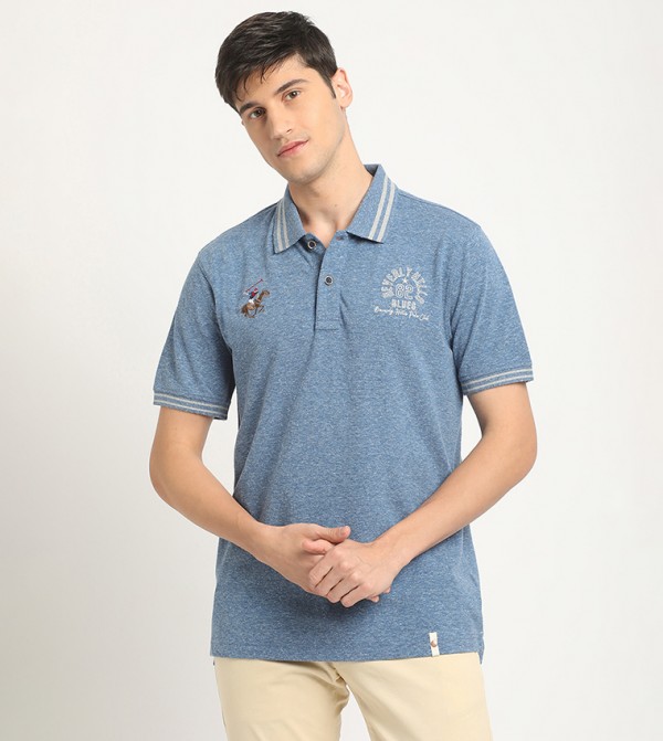 Logo Embroidered Contrast Trim Polo T-Shirt
