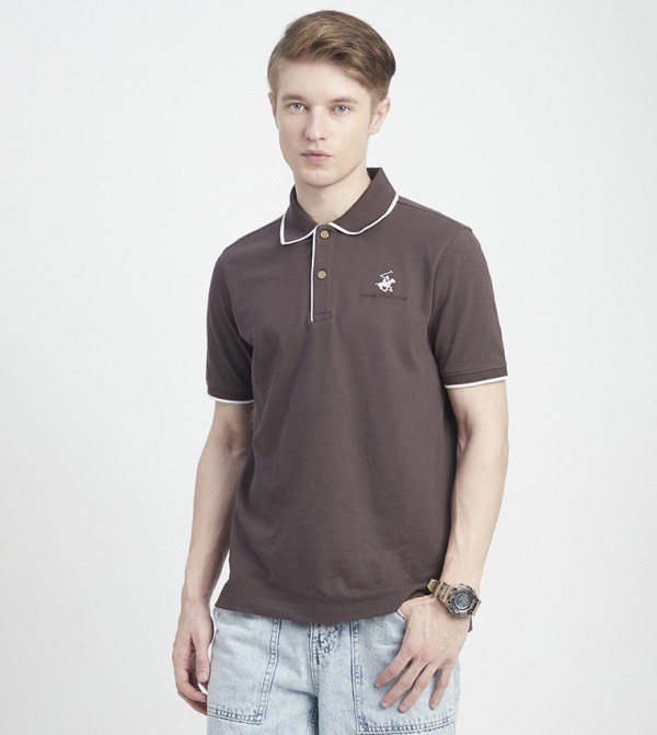 Logo Embroidered Short Sleeves Polo T-Shirt