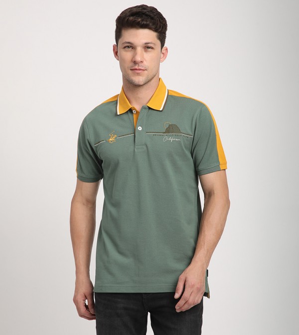 Logo Embroidered Contrast Detail Polo T-Shirt