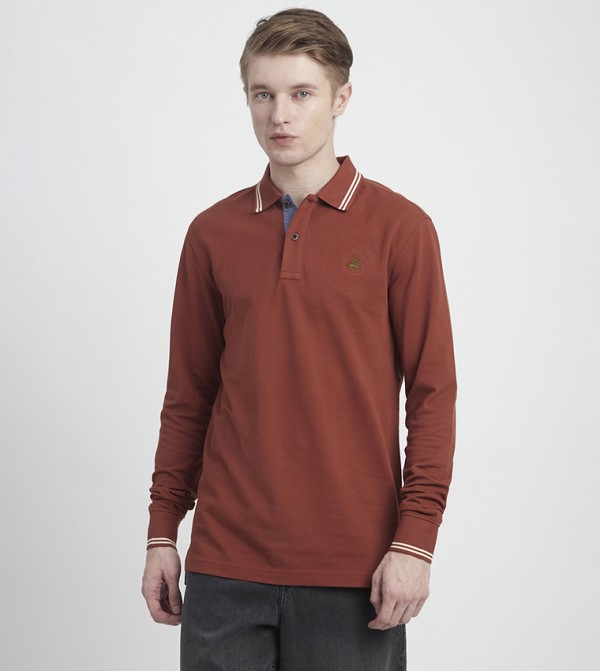 Logo Detail Long Sleeves Polo T-Shirt