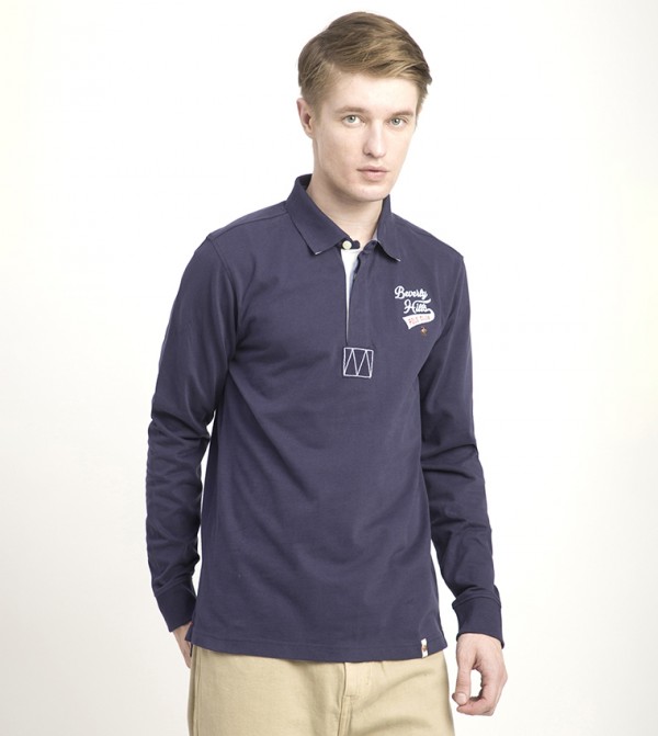 Logo Embroidered Long Sleeves Polo T-Shirt