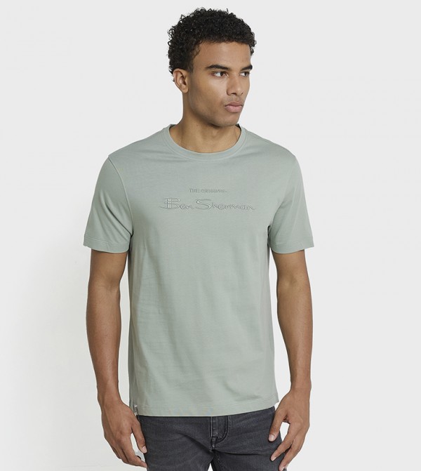 Logo Embroidered Crew Neck T-Shirt