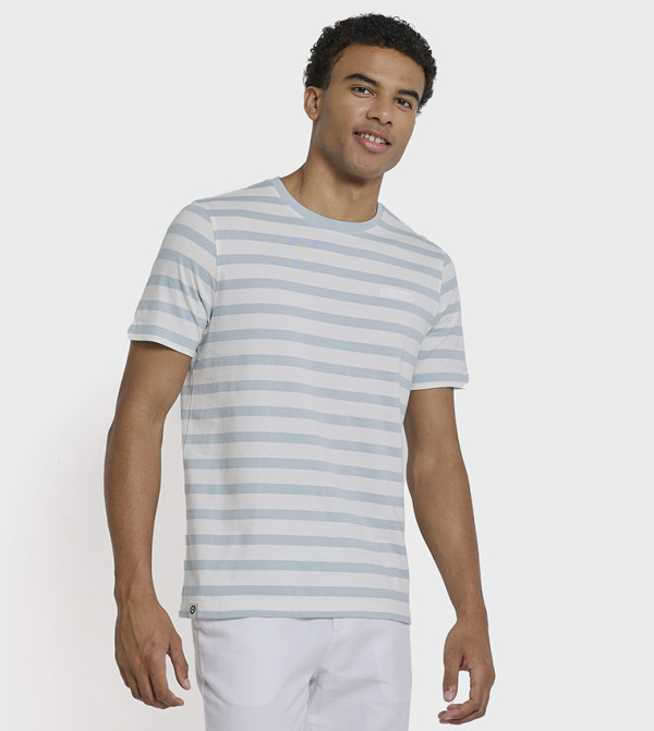 Striped Crew Neck Cotton T-Shirt