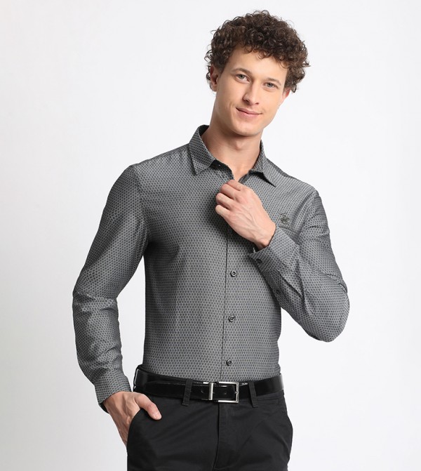 Logo Embroidered Long Sleeves Formal Shirt