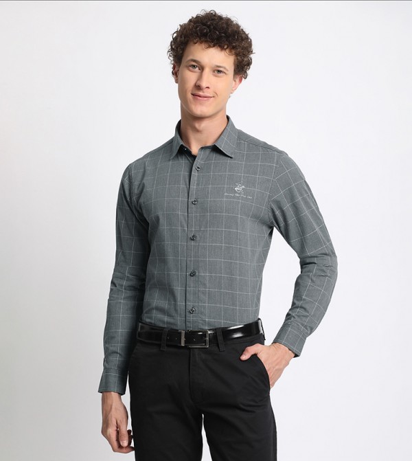 Logo Embroidered Long Sleeves Shirt