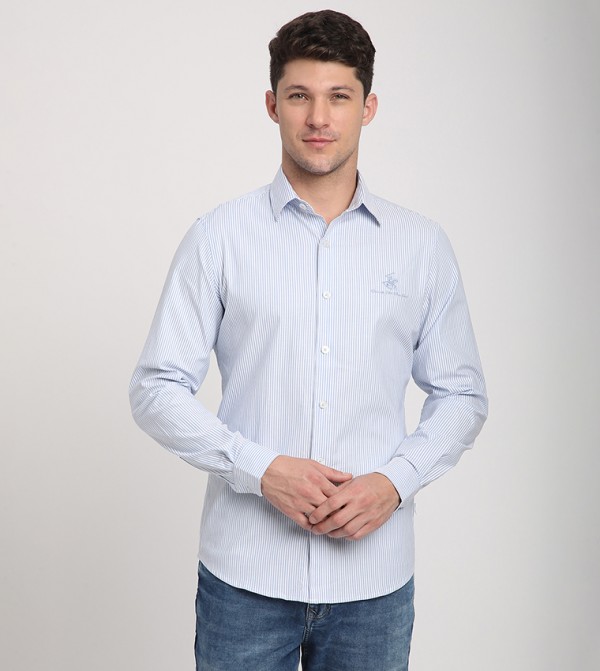 Logo Embroidered Long Sleeves Shirt
