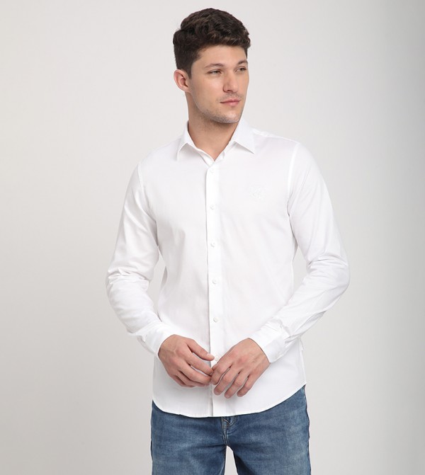 Logo Embroidered Long Sleeves Shirt