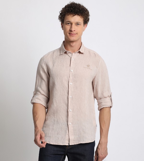 Logo Embroidered Long Sleeves Shirt