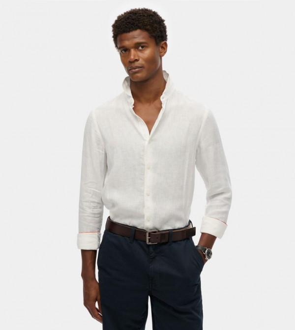 Solid Long Sleeves Linen Shirt
