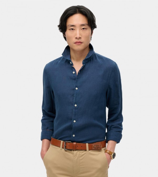 Solid Long Sleeves Linen Shirt