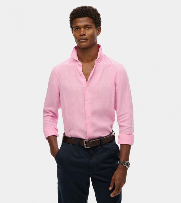 Solid Long Sleeves Linen Shirt