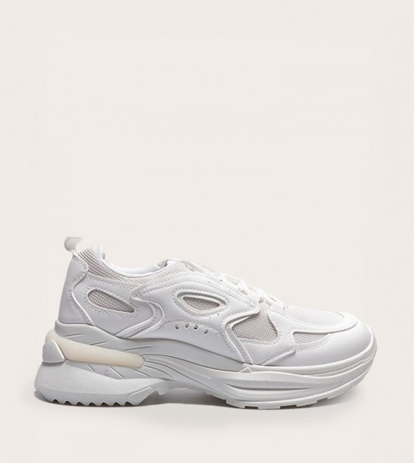 Contrast Mesh Chunky Sneakers